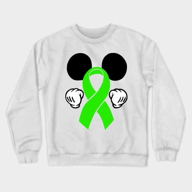 Mouse Ears Awareness Ribbon (Green) Crewneck Sweatshirt by CaitlynConnor